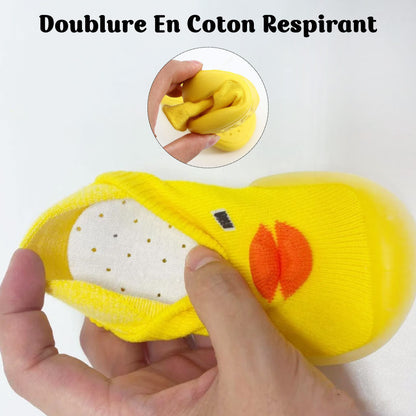 Chaussettes Bébé Antidérapantes Et Respirantes Avec Motif Canard Pour Des Premiers Pas Doux