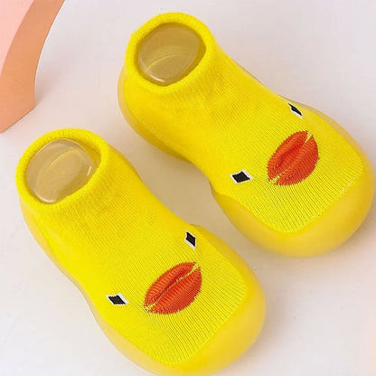 Chaussettes Bébé Antidérapantes Et Respirantes Avec Motif Canard Pour Des Premiers Pas Doux