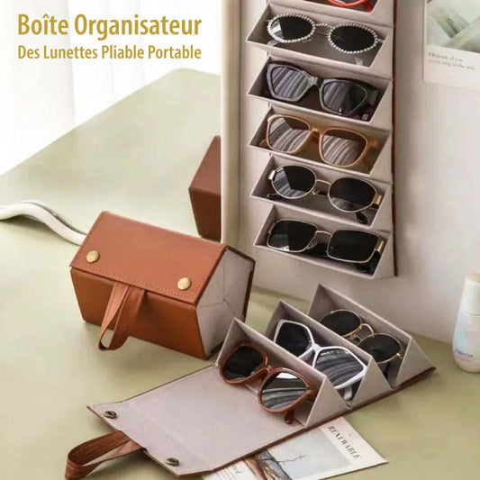 Boîte De Rangement Pliable Pour Lunettes Et Accessoires à 5 Compartiments.