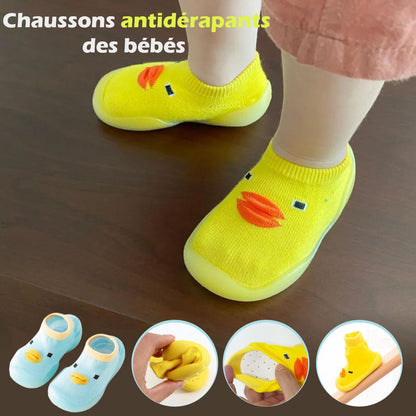 Chaussettes Bébé Antidérapantes Et Respirantes Avec Motif Canard Pour Des Premiers Pas Doux